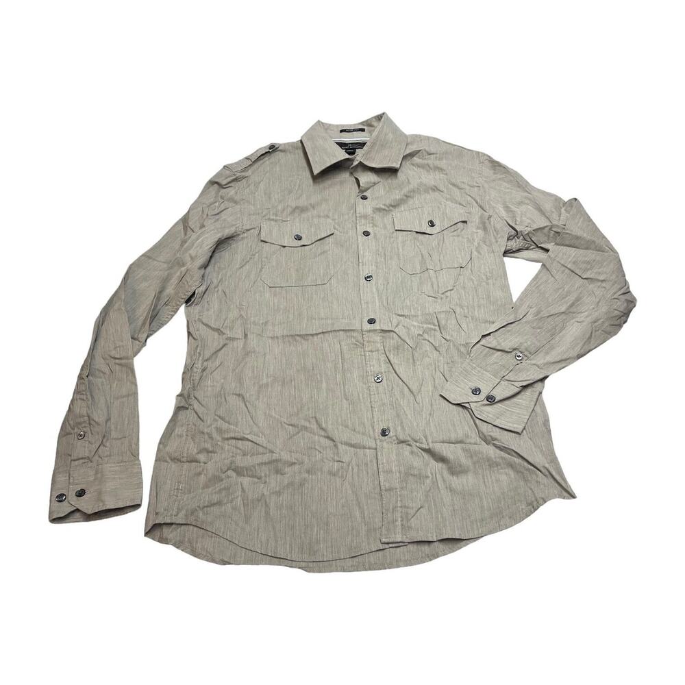 Marc Anthony Shirt Men's Medium Gray 100% Cotton Slim Fit Long Sleeve Button-Up - Picture 1 of 7